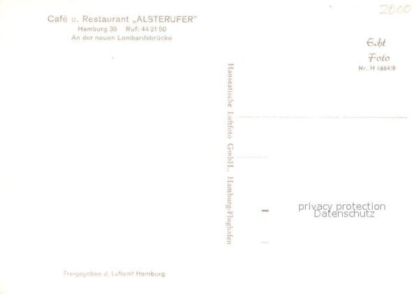Hamburg Fliegeraufnahme Cafe Restaurant Alsteru – Bild 2