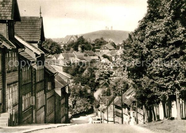 Clausthal-Zellerfeld Osteröderstrasse mit Blick zum Bocksber