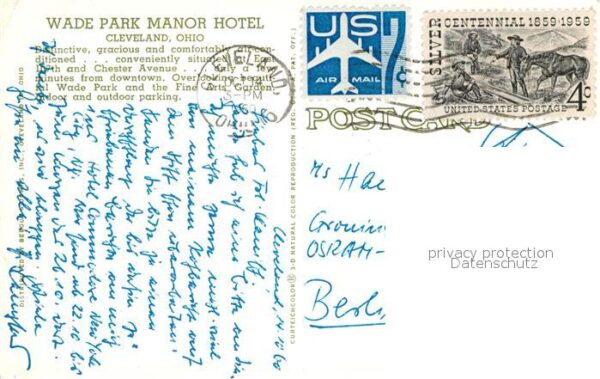 Cleveland Ohio Wade Park Manor Hotel Lake – Bild 2