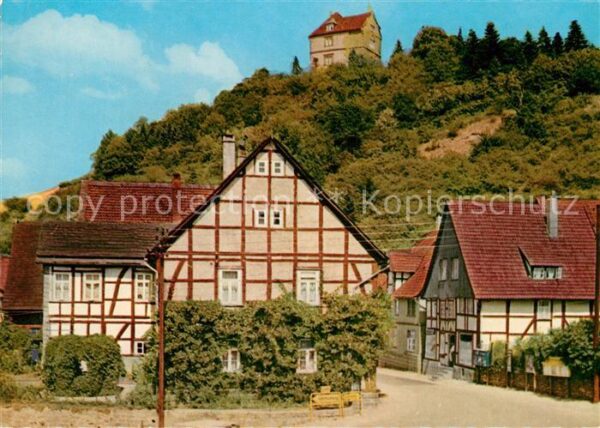 Schwalenberg Ortsmotiv mit Burg Fachwerkhäuser