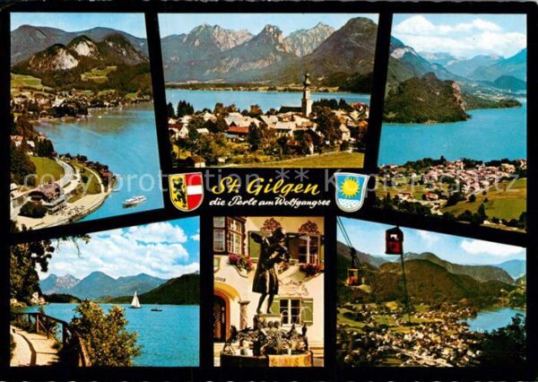 St Gilgen Wolfgangsee Teilansichten Alpenpanorama Brunnen Sku
