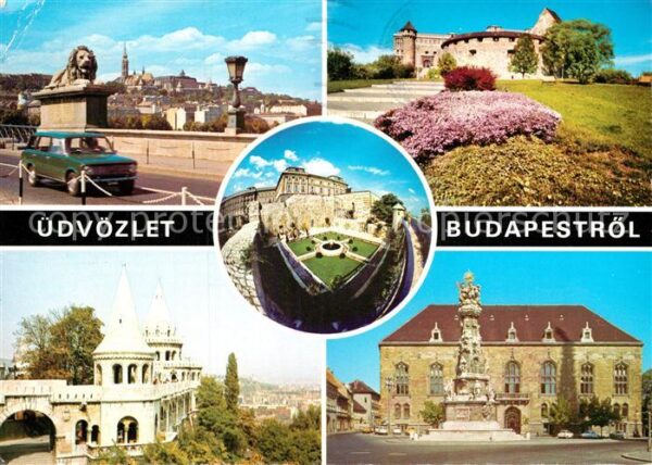 Budapest Löwenskulptur Brücke Schloss Burg Säule