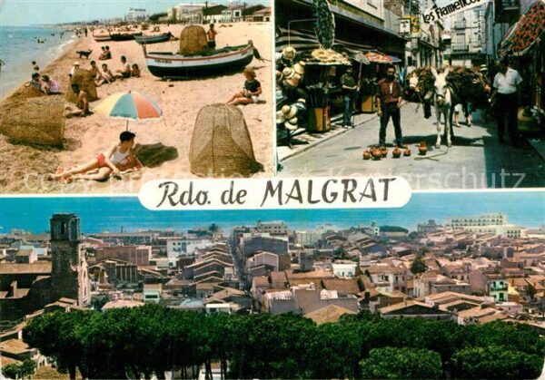 Malgrat de Mar Strand Innenstadt Esel Lasttier Stadtpa