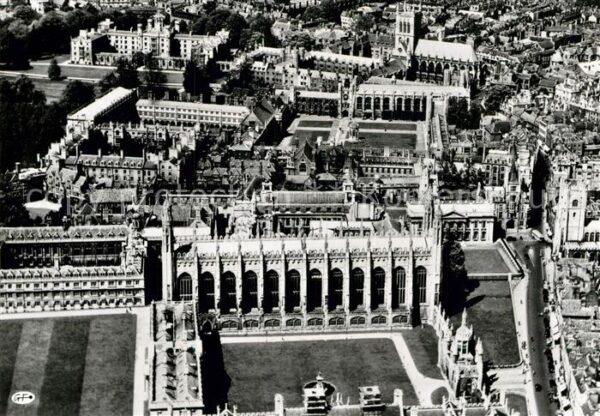 Cambridge Cambridgeshire Great Court of Kings College aerial vie