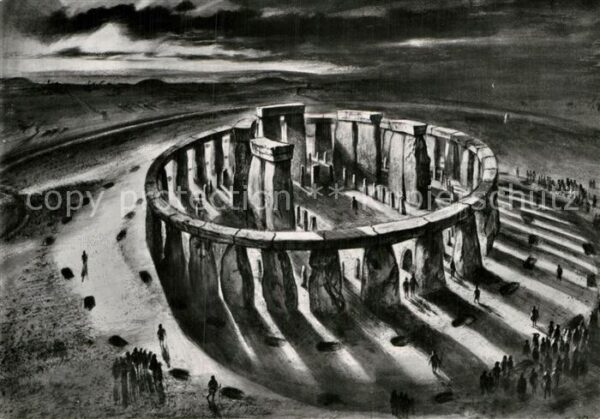Amesbury Salisbury Stonehenge Monument Künstlerkarte