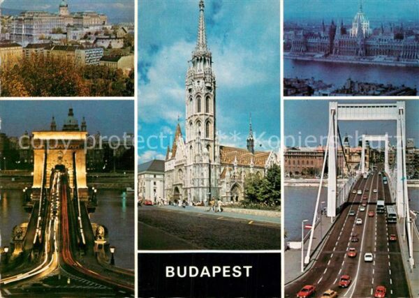 Budapest Teilansichten Kettenbrücke Kirche