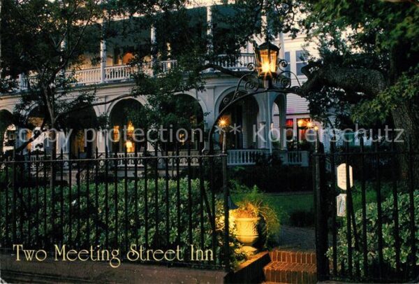 Charleston South Carolina Two Meeting Street Inn in the evening
