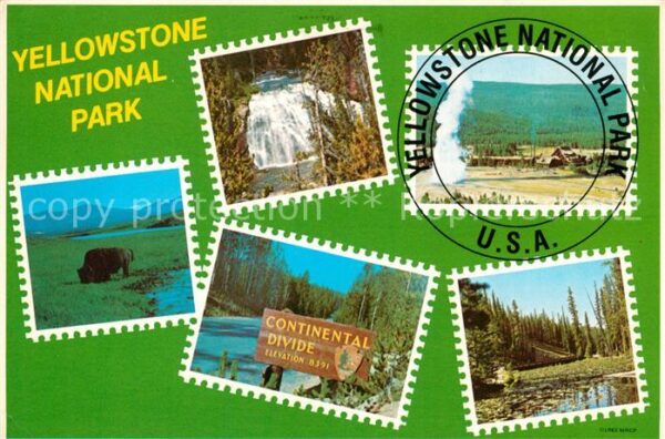 Yellowstone National Park Landschaftspanorama Wasserfall Büffel C