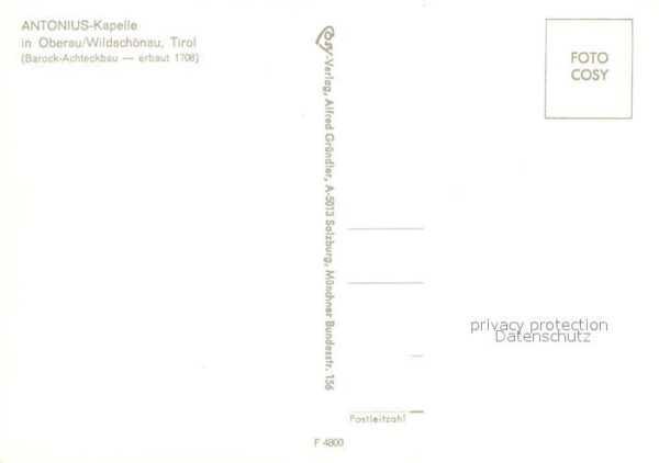 Oberau Wildschoenau Tirol Antonius Kapelle Barock Achteckbau 18. – Bild 2