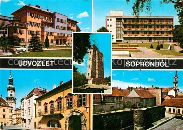 Sopron Oedenburg Teilansichten Gebäude Turm Stadtmauer K