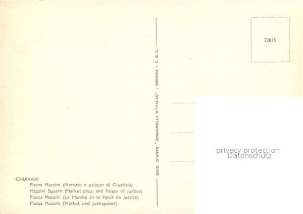 Chiavari Piazza Mazzini Künstlerkarte – Bild 2