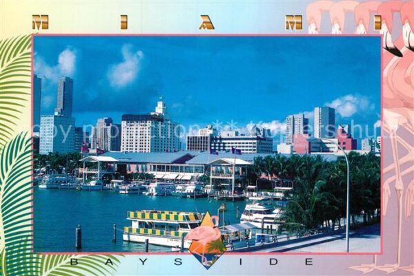 Miami Florida Bayside marketplace skyline