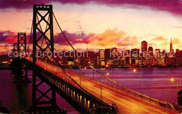 San Francisco California Bay Bridge at Sundown