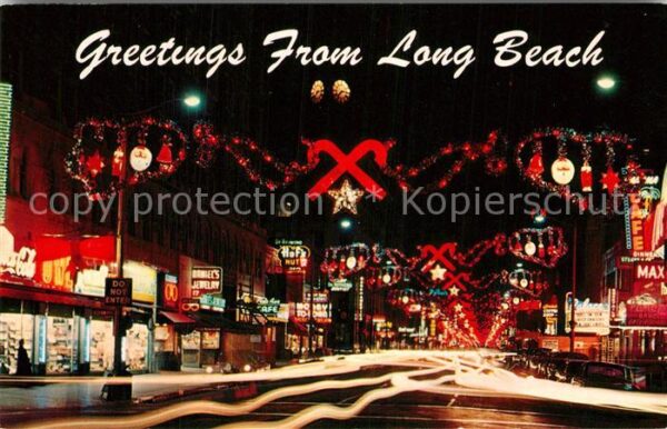 Long Beach California business district festively