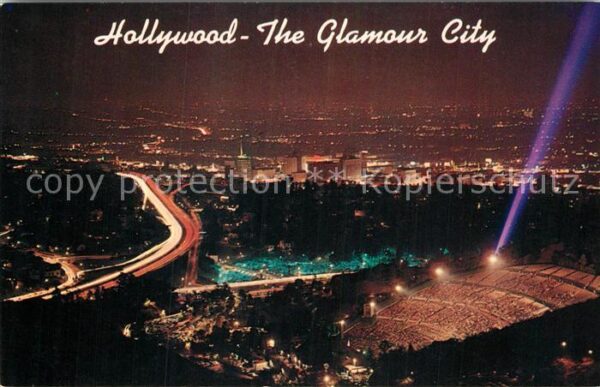 Hollywood California Night View from Mulholland Drive