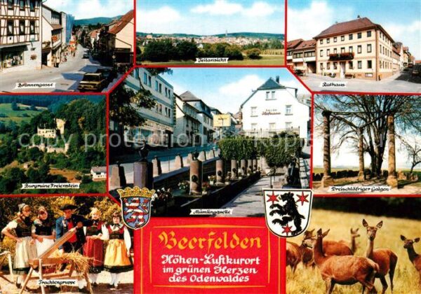 Beerfelden Odenwald Trachtengruppe Brunnengasse Burgruine-F