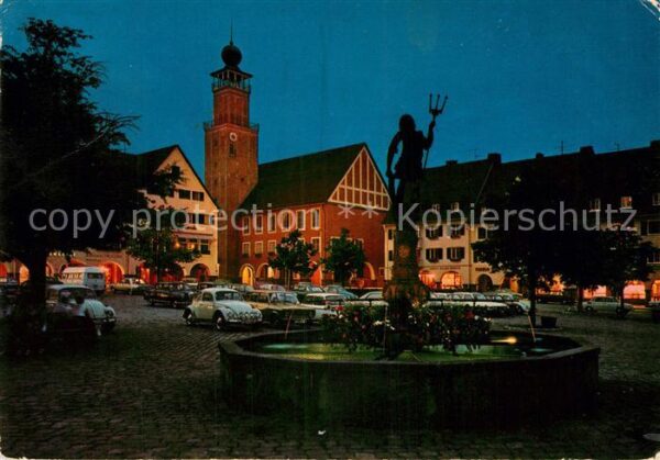 Freudenstadt Marktplatz Rathaus Neptunbrunnen