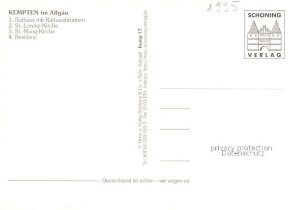 Kempten Allgaeu Kirchen Residenz Rathaus mit Brunnen – Bild 2