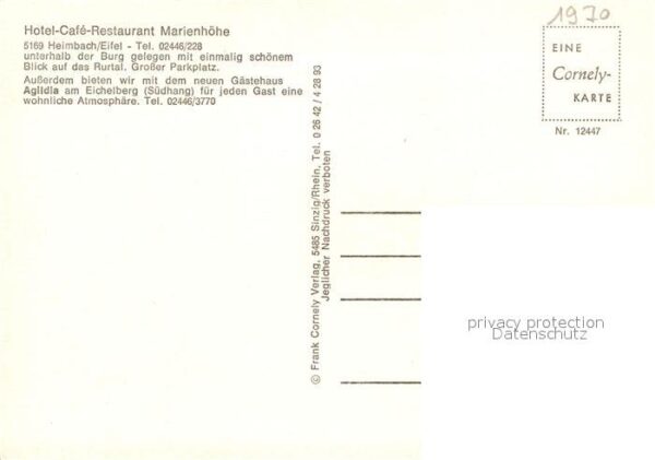 Heimbach Eifel Hotel Cafe Restaurant Marienhöhe – Bild 2