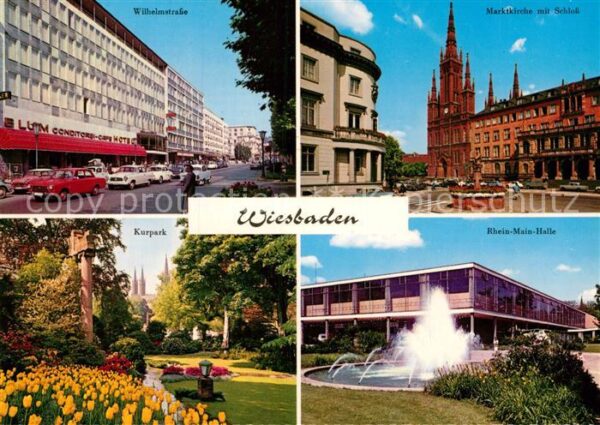 Wiesbaden Wilhelmstrasse Marktkirche Schlo? Rhein