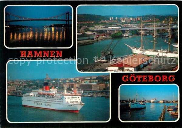 Goeteborg Hammen Br?cke Hafen Segelschiff