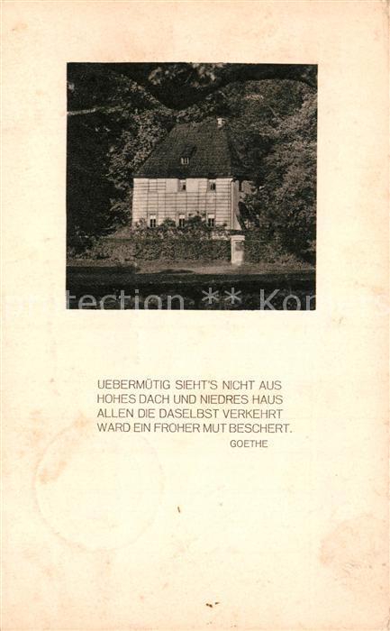 Goethe Johann Wolfgang von Gedicht Weimar Gartenhaus