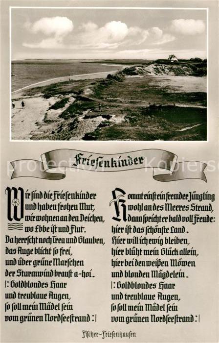 Gedicht auf AK Friedrich Fischer-Friesenhausen Friesen