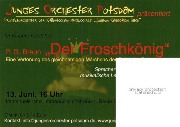Froesche Der Froschkönig Junges Orchester Potsda – Bild 2