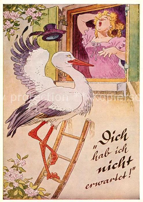 Storch Humor Frau