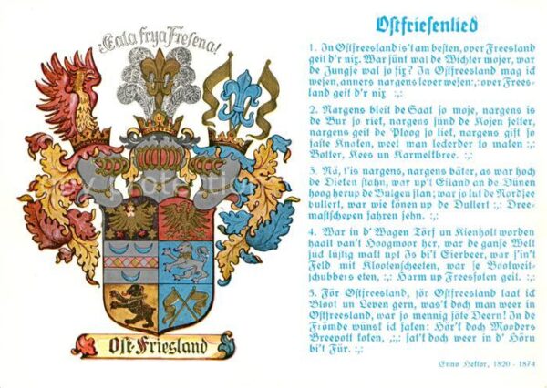 Liederkarte Ostfriesenlied Wappen