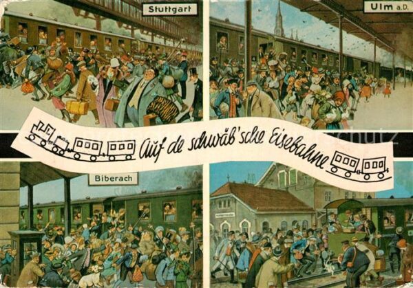 Liederkarte Auf de schwäbsche Eisebahne