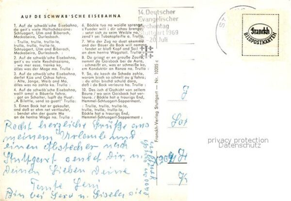 Liederkarte Auf de schwäbsche Eisebahne – Bild 2
