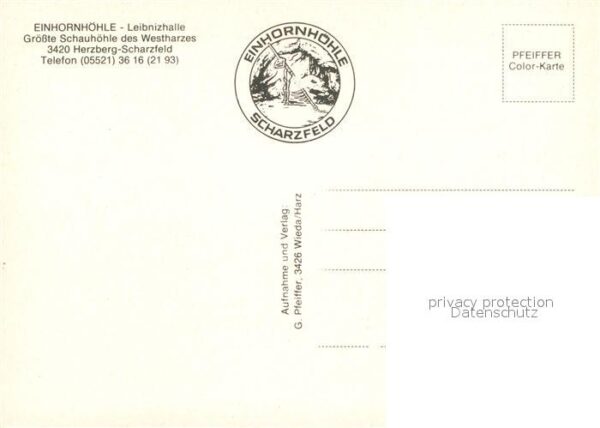 Hoehlen Caves Grottes Einhornhöhle Leibnizhalle Herzberg-Scha – Bild 2