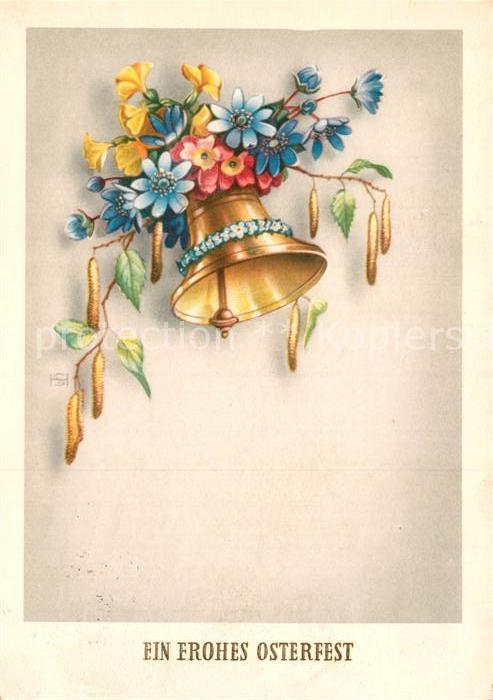 Ostern Easter Paques Kirchenglocke Leberblümchen Primeln