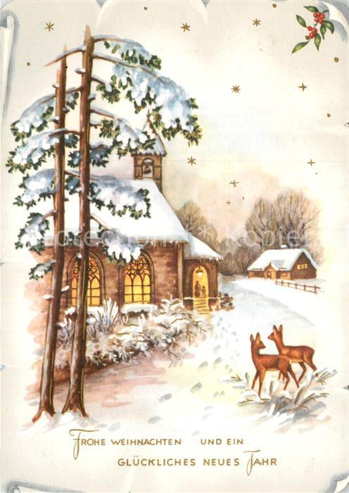 Weihnachten Neujahr Kirche Rehe