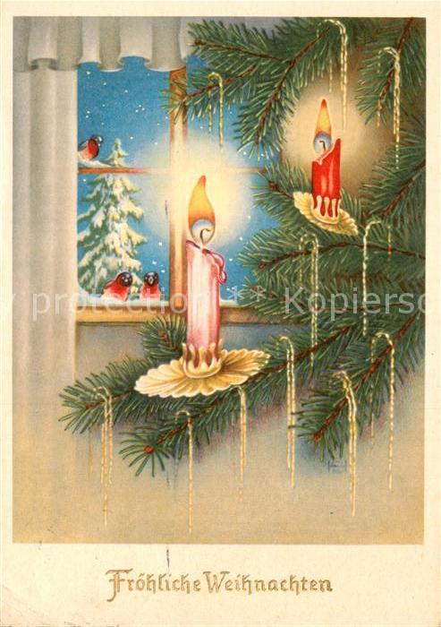 Weihnachten Kerzen Vögel