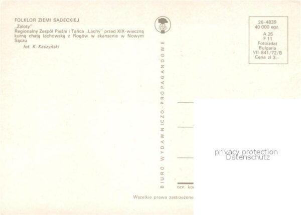 Trachten Polen Folklor Ziemi Sadeckiej Zaloty – Bild 2