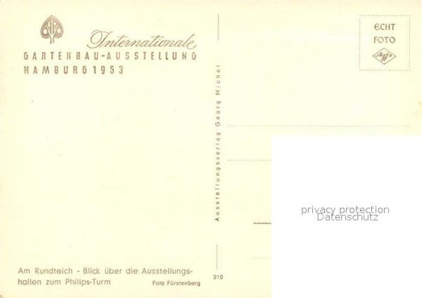 Gartenbauaustellung Hamburg Rundteich Philipsturm – Bild 2