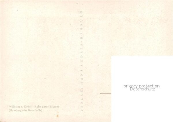 Kuenstlerkarte Wilhelm v. Kobell Kühe unter Bäumen – Bild 2