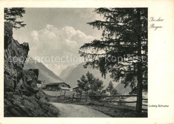 Kuenstlerkarte Ludwig Schuster In den Bergen