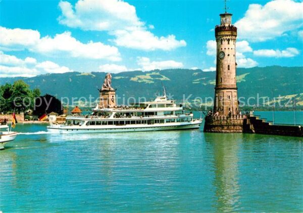 Motorschiffe Lindau Bodensee Hafeneinfahrt