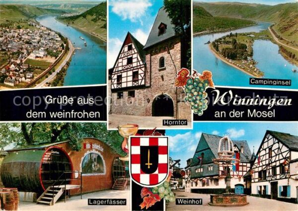 Winningen Mosel Fliegeraufnahme Campinginsel Lagerfässe