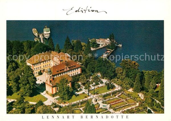 Insel Mainau Schloss Fliegeraufnahme