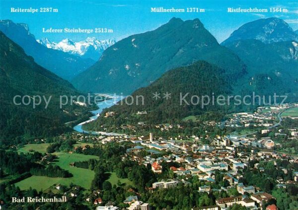 Bad Reichenhall Fliegeraufnahme mit Loferer Steinberge