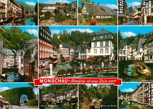 Monschau Rurpartie Burg Eifelhaus Rurstrasse Rur