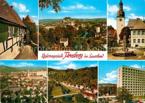 Arnsberg Westfalen Panorama Kirche Markt Brunnen Fliegerau