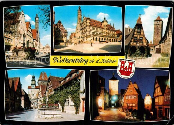 Rothenburg Tauber Herrengasse Rathaus Alte Schmiede Marku