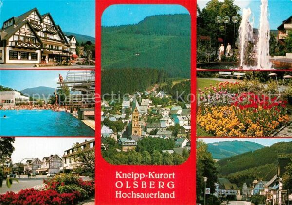 Olsberg Sauerland Schwimmbad Panorama Springbrunnen Ortsm