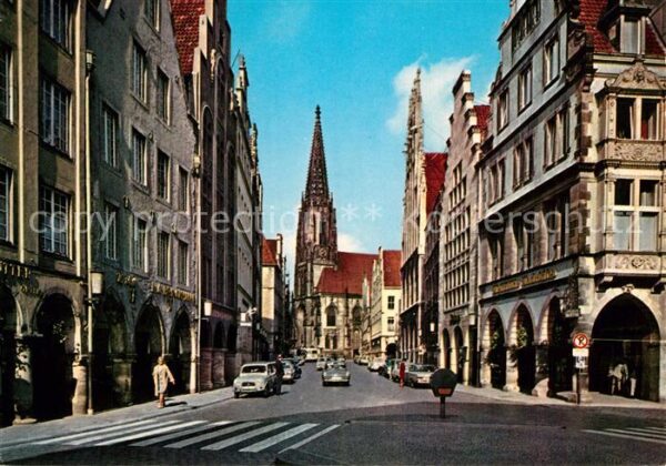 Muenster Westfalen Prinzipalmarkt mit Lambertikirche