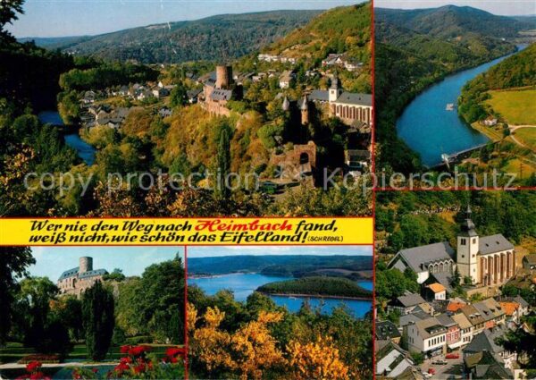 Heimbach Eifel Fliegeraufnahme mit Kirche und Schloss